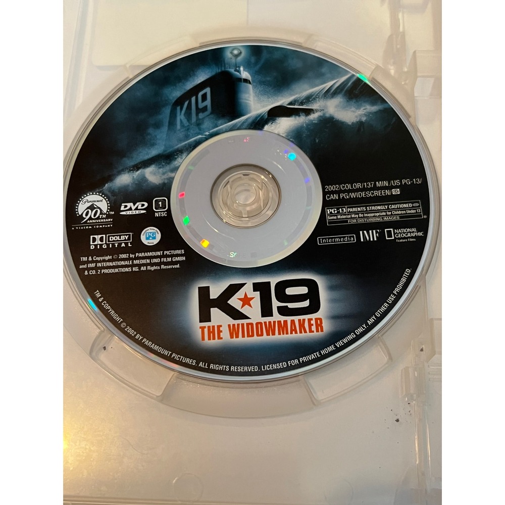 K-19 The Widowmaker DVD 2002 Paramount 90th Anniversary Widescreen Harrison Ford
